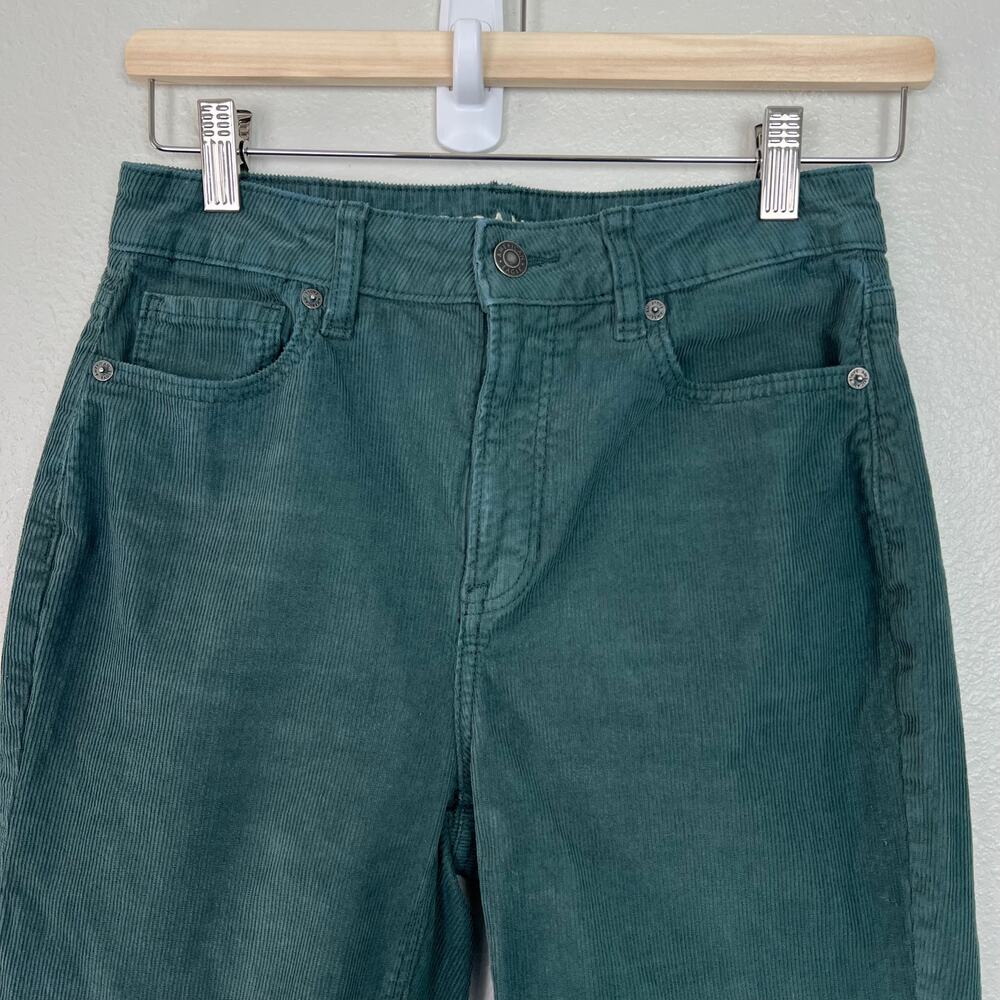 American Eagle Women's Size 2 Corduroy Mom Straight Jeans Teal Green Stretch - Picture 2 of 11